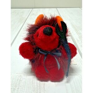 RUSS BERRIE HALLOWEEN NAUGHTY NICK DEVILISH RED HEDGEHOG MINI 3" PLUSH